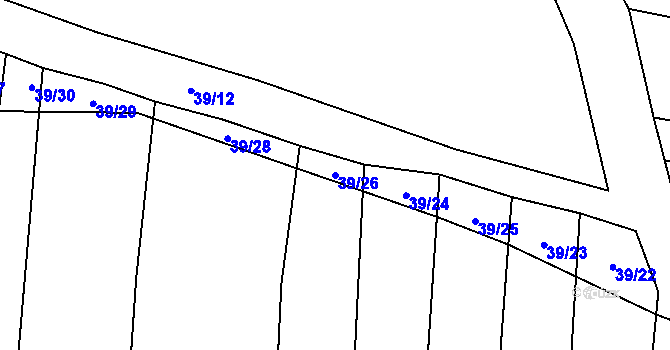 Parcela st. 39/26 v KÚ Malínky, Katastrální mapa
