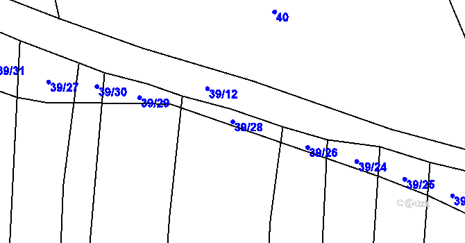 Parcela st. 39/28 v KÚ Malínky, Katastrální mapa