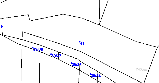 Parcela st. 41 v KÚ Malínky, Katastrální mapa
