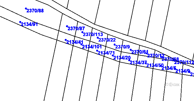 Parcela st. 2134/71 v KÚ Malínky, Katastrální mapa