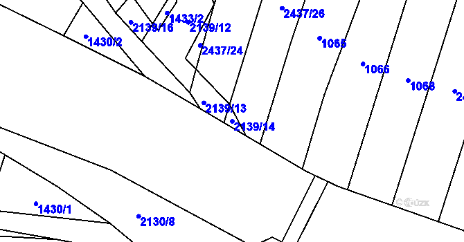 Parcela st. 2139/14 v KÚ Malínky, Katastrální mapa