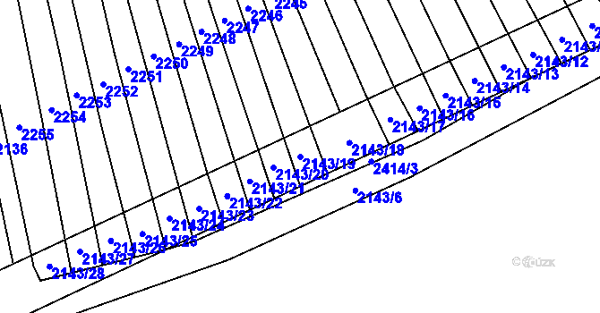 Parcela st. 2143/19 v KÚ Malínky, Katastrální mapa