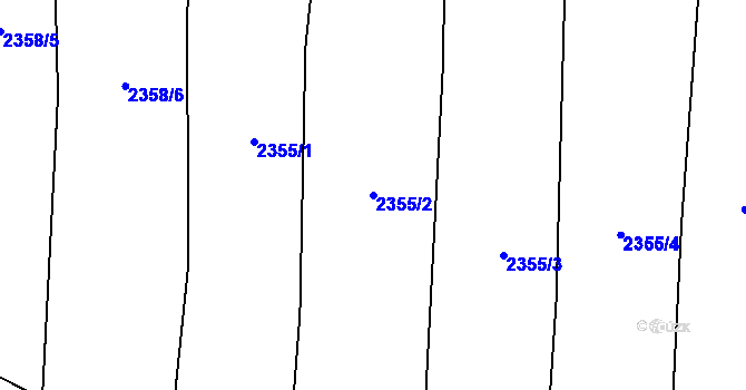 Parcela st. 2355/2 v KÚ Malínky, Katastrální mapa