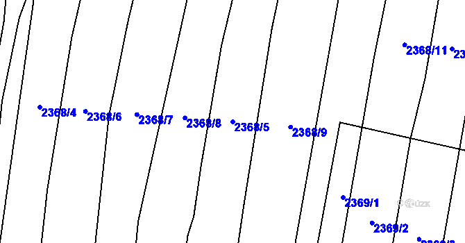 Parcela st. 2368/5 v KÚ Malínky, Katastrální mapa