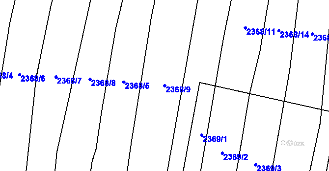 Parcela st. 2368/9 v KÚ Malínky, Katastrální mapa