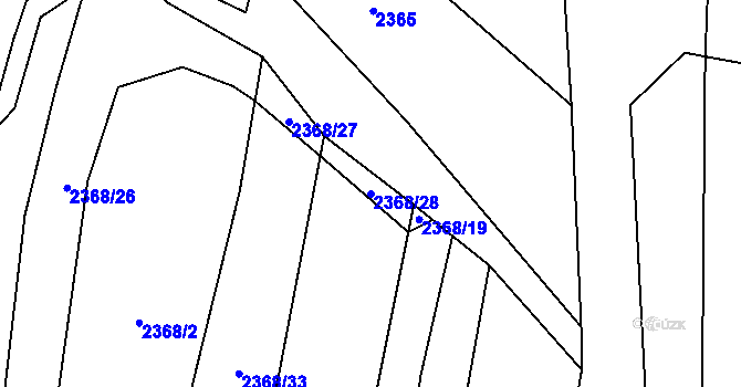 Parcela st. 2368/28 v KÚ Malínky, Katastrální mapa