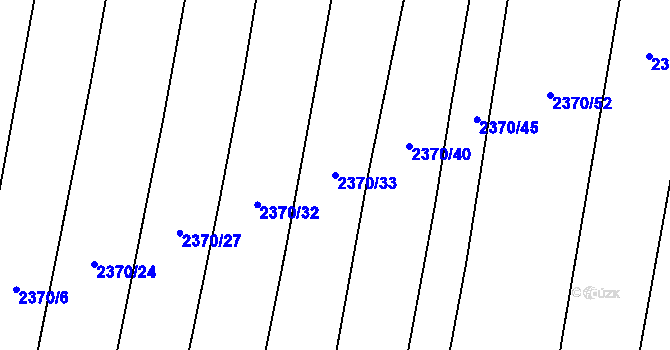 Parcela st. 2370/33 v KÚ Malínky, Katastrální mapa