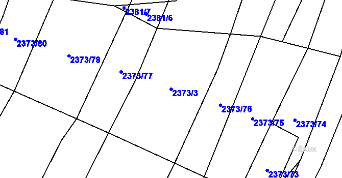 Parcela st. 2373/3 v KÚ Malínky, Katastrální mapa