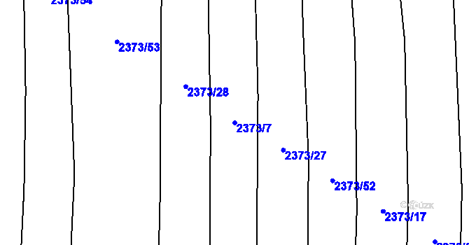 Parcela st. 2373/7 v KÚ Malínky, Katastrální mapa