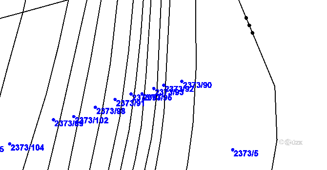 Parcela st. 2373/92 v KÚ Malínky, Katastrální mapa