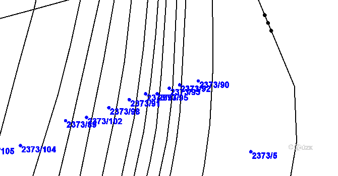 Parcela st. 2373/93 v KÚ Malínky, Katastrální mapa