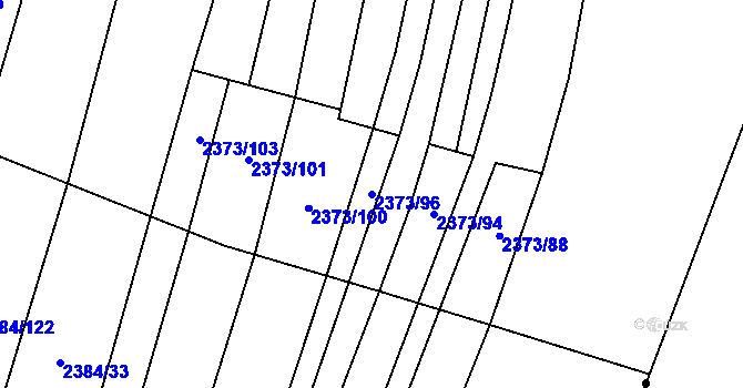 Parcela st. 2373/96 v KÚ Malínky, Katastrální mapa