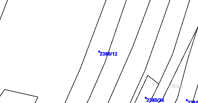 Parcela st. 2380/12 v KÚ Malínky, Katastrální mapa