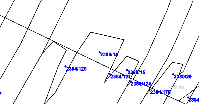 Parcela st. 2380/14 v KÚ Malínky, Katastrální mapa