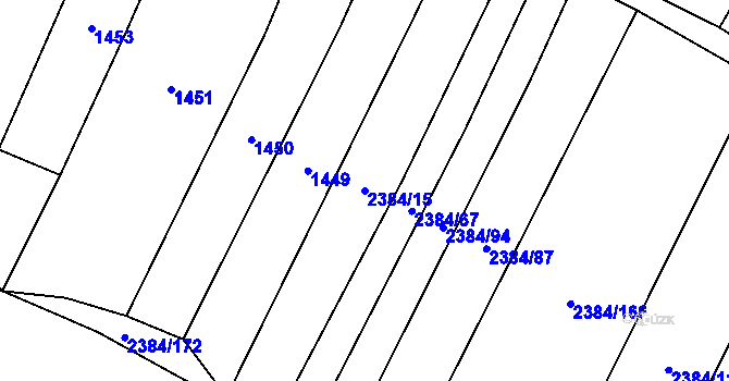 Parcela st. 2384/15 v KÚ Malínky, Katastrální mapa