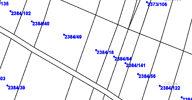 Parcela st. 2384/18 v KÚ Malínky, Katastrální mapa