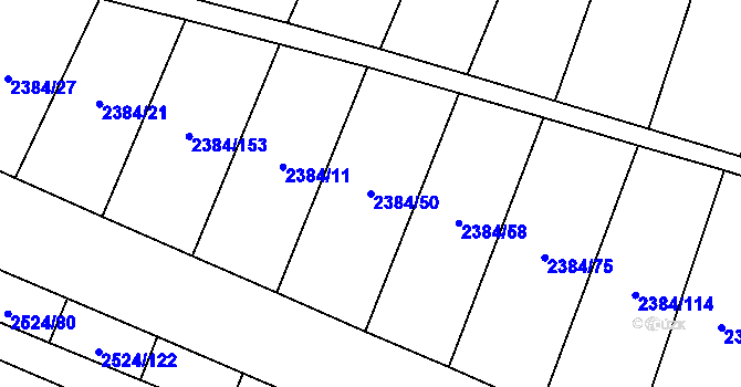 Parcela st. 2384/50 v KÚ Malínky, Katastrální mapa