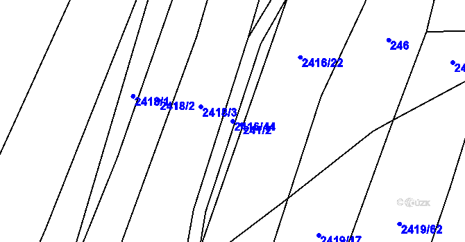 Parcela st. 2416/44 v KÚ Malínky, Katastrální mapa