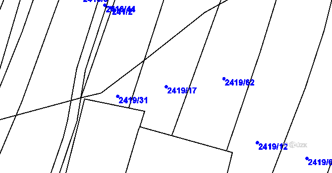 Parcela st. 2419/17 v KÚ Malínky, Katastrální mapa