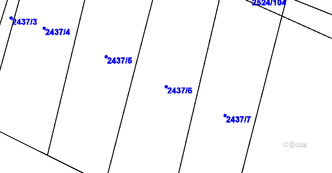 Parcela st. 2437/6 v KÚ Malínky, Katastrální mapa