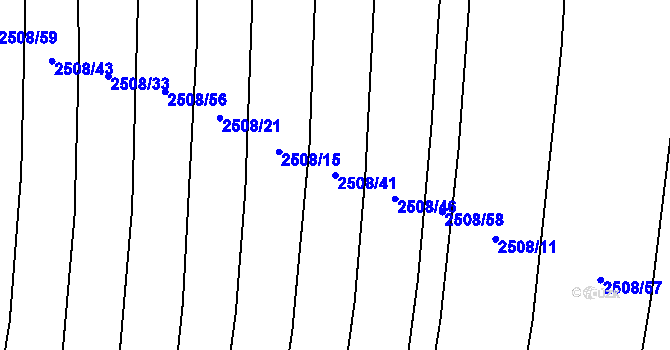 Parcela st. 2508/41 v KÚ Malínky, Katastrální mapa