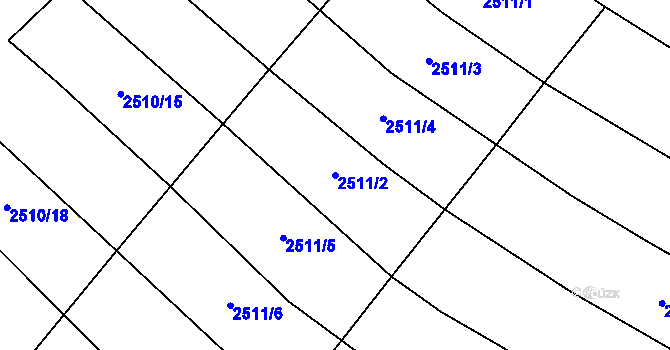Parcela st. 2511/2 v KÚ Malínky, Katastrální mapa