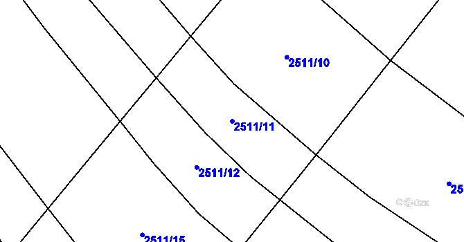 Parcela st. 2511/11 v KÚ Malínky, Katastrální mapa