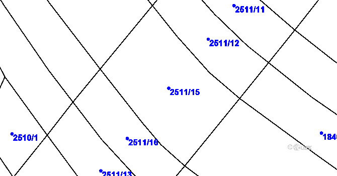 Parcela st. 2511/15 v KÚ Malínky, Katastrální mapa