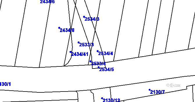 Parcela st. 2534/4 v KÚ Malínky, Katastrální mapa