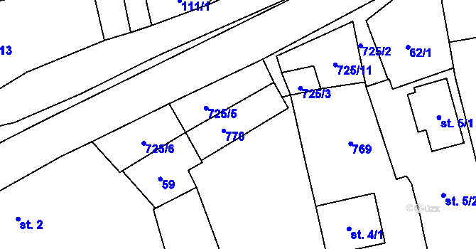 Parcela st. 3 v KÚ Malinová, Katastrální mapa
