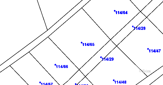 Parcela st. 114/65 v KÚ Malinová, Katastrální mapa