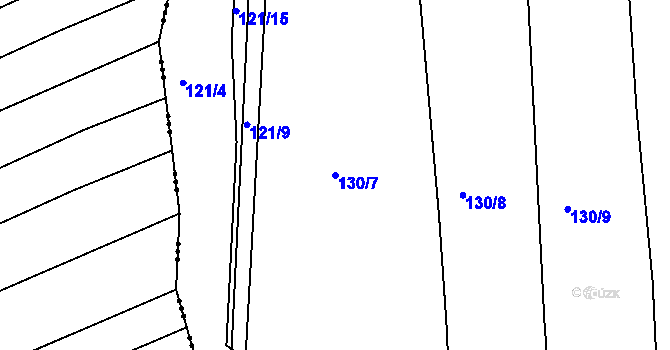 Parcela st. 130/7 v KÚ Malinová, Katastrální mapa