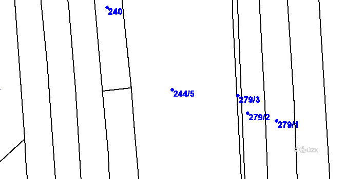 Parcela st. 244/5 v KÚ Malinová, Katastrální mapa