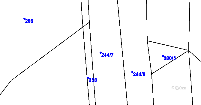Parcela st. 244/7 v KÚ Malinová, Katastrální mapa