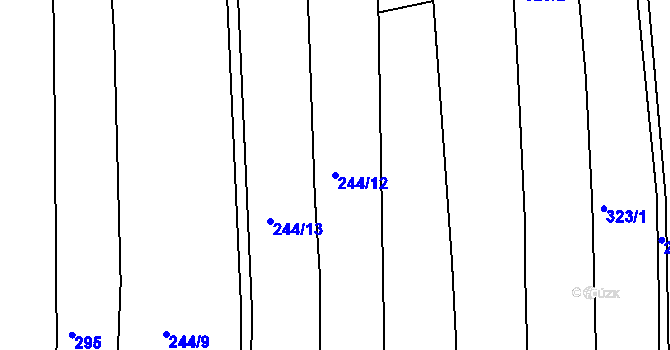 Parcela st. 244/12 v KÚ Malinová, Katastrální mapa