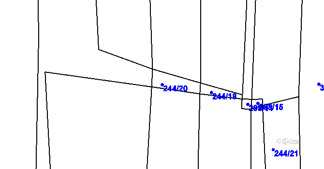 Parcela st. 244/20 v KÚ Malinová, Katastrální mapa