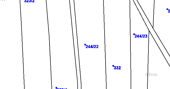Parcela st. 244/22 v KÚ Malinová, Katastrální mapa