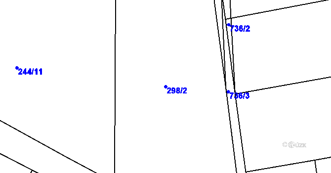 Parcela st. 298/2 v KÚ Malinová, Katastrální mapa