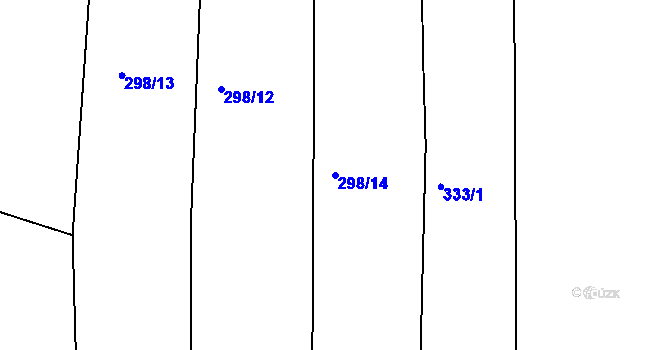 Parcela st. 298/14 v KÚ Malinová, Katastrální mapa
