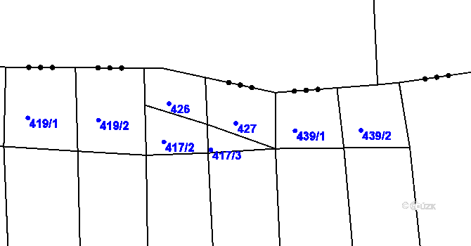 Parcela st. 427 v KÚ Malinová, Katastrální mapa