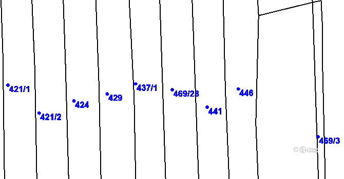 Parcela st. 469/28 v KÚ Malinová, Katastrální mapa