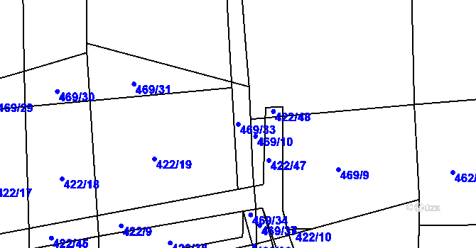 Parcela st. 469/33 v KÚ Malinová, Katastrální mapa