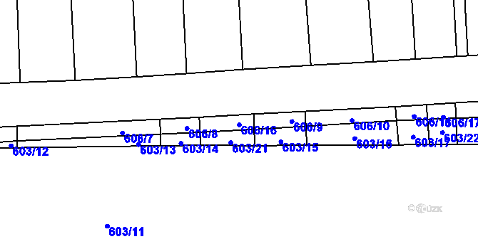 Parcela st. 606/16 v KÚ Malinová, Katastrální mapa