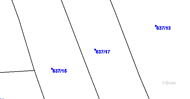 Parcela st. 637/17 v KÚ Malinová, Katastrální mapa