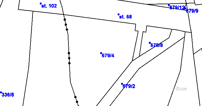 Parcela st. 679/4 v KÚ Malinová, Katastrální mapa