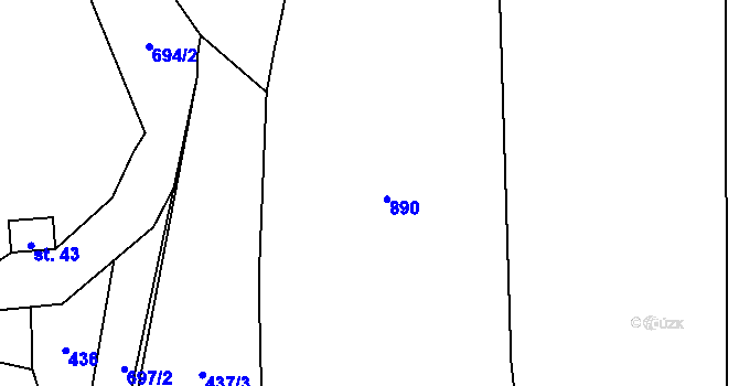 Parcela st. 455/2 v KÚ Málkov u Suchomast, Katastrální mapa