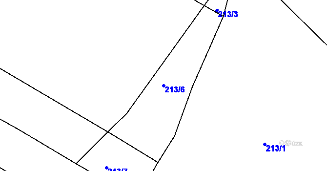 Parcela st. 213/6 v KÚ Ahníkov, Katastrální mapa