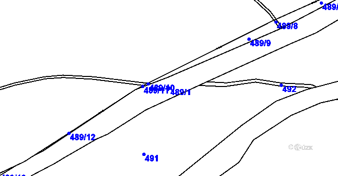 Parcela st. 489/1 v KÚ Ahníkov, Katastrální mapa