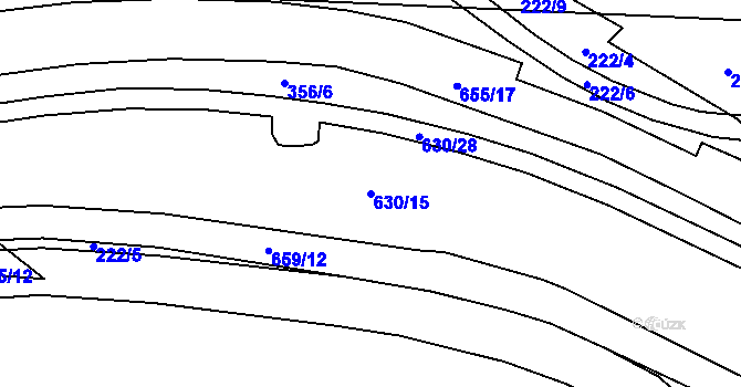 Parcela st. 630/15 v KÚ Ahníkov, Katastrální mapa