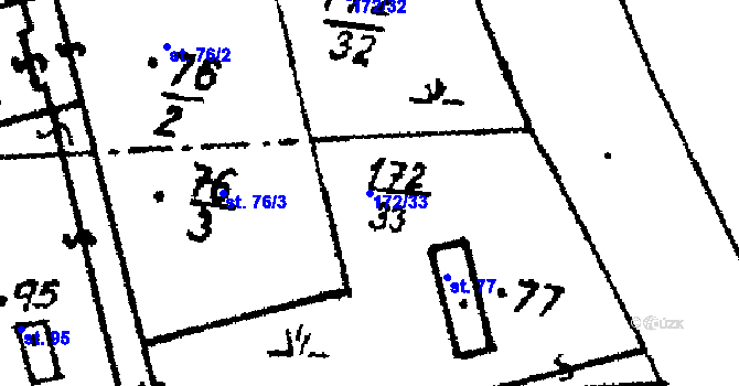 Parcela st. 172/33 v KÚ Malonice, Katastrální mapa